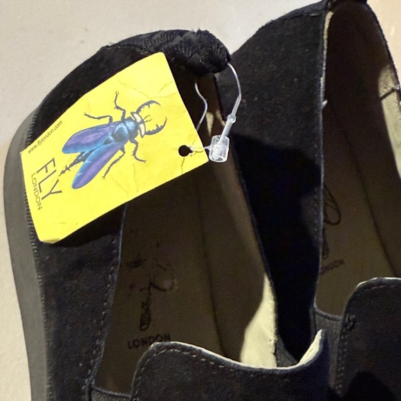 FLY LONDON Women's Black Slip-On Platform PECE406FLY KID SUEDE BLACK,Size 6.5 - Picture 4 of 7